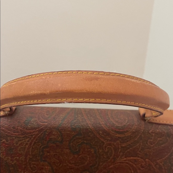 Etro 96’ Paisley Satchel In Brown with Gold Accent - Picture 15 of 17